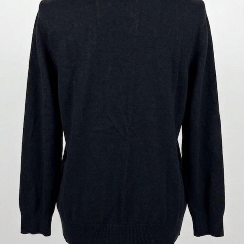 Cable & Gauge Black Embellished Neckline Cardigan Sweater Rhinestone Beaded L - Picture 3 of 6